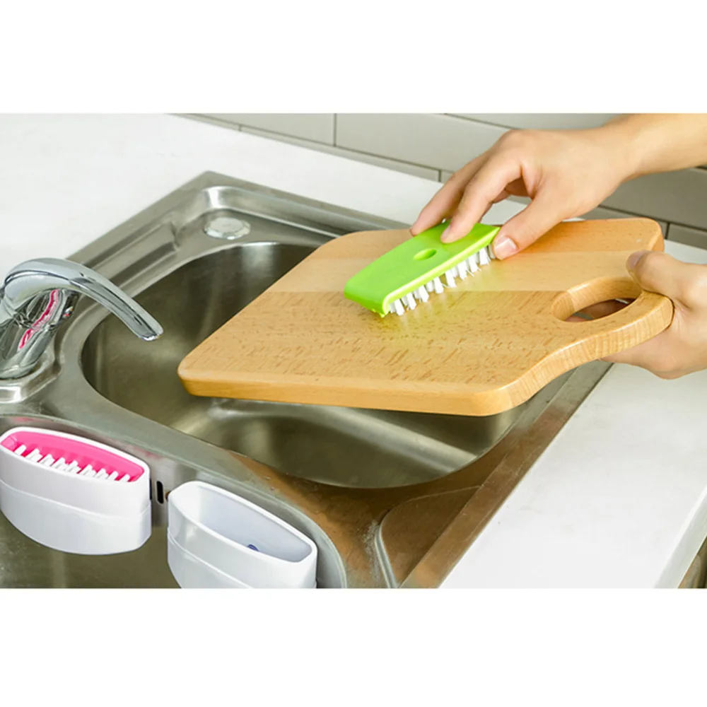 

3pcs Kitchen Removable Cleaning Brush Suction Cutlery Fork Chopsticks Cleaning Brush (Random Color)