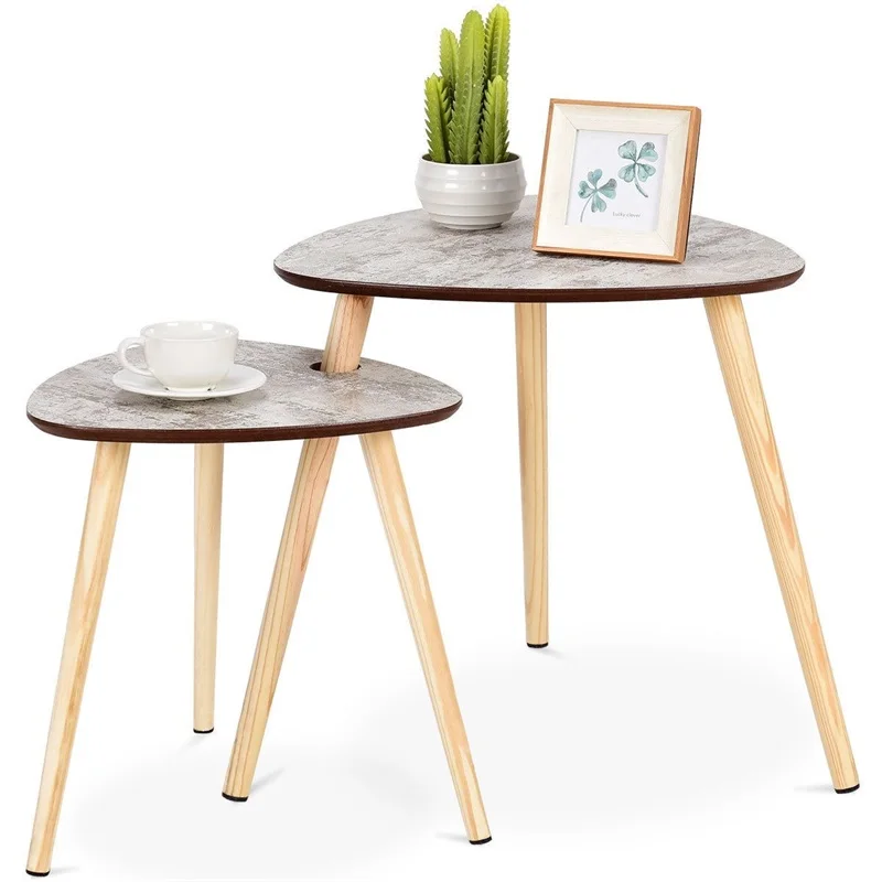 2 шт. журнальные столики с деревянными ножками и мягкими вспененными подушечками