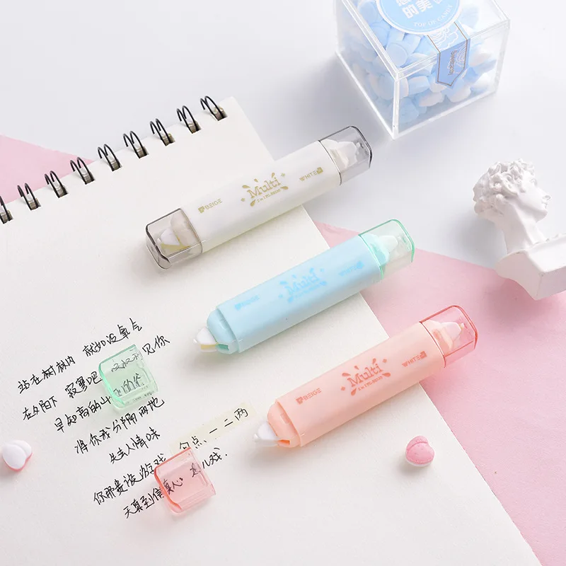 1 шт. двухцветная Корректирующая лента 5 мм бело желтая для коррекции корректора