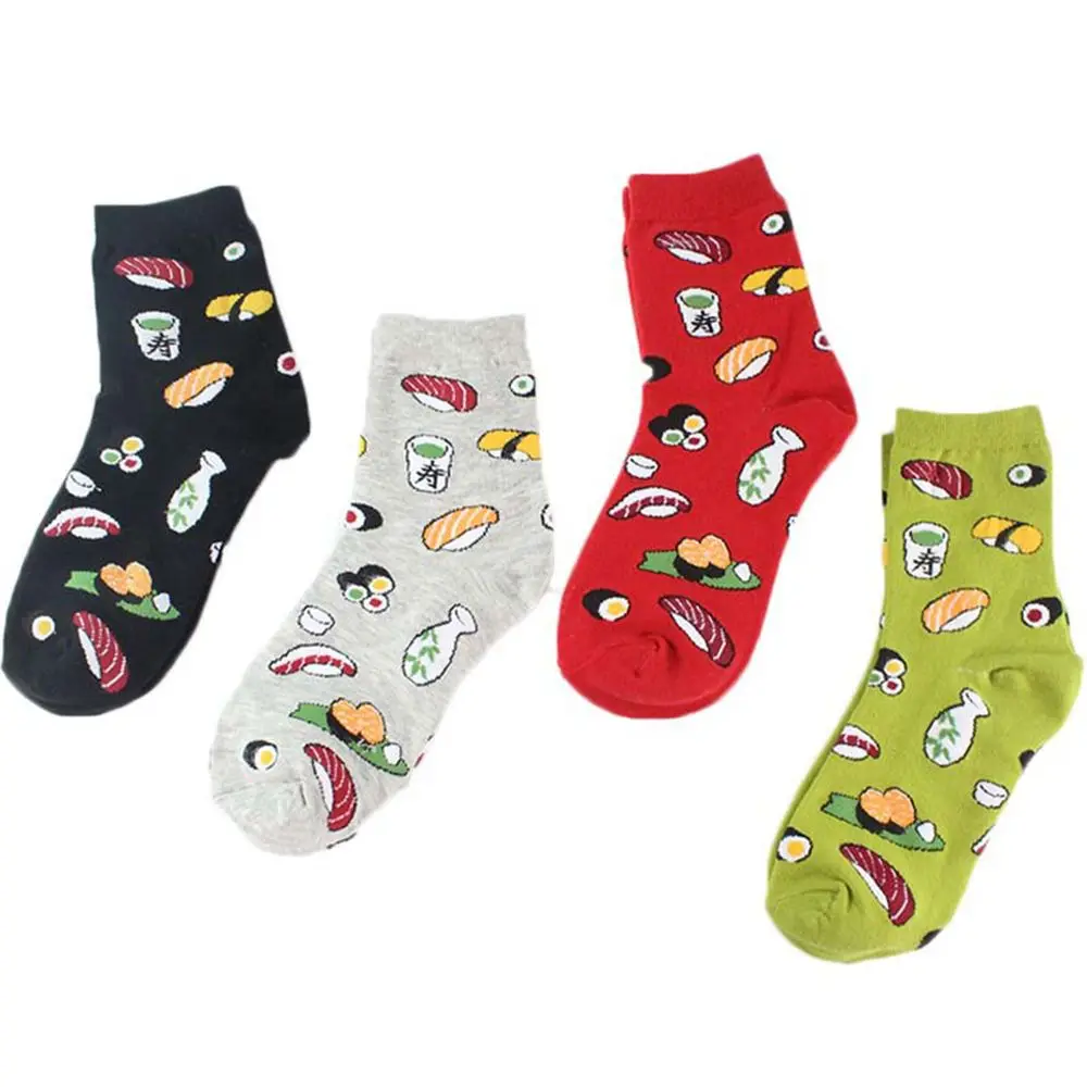 

New Colorful Sushi Mushroom Pattern Novelty Mid Tube Socks Funny Food Creative Casual Cotton Party Socks New Arrival
