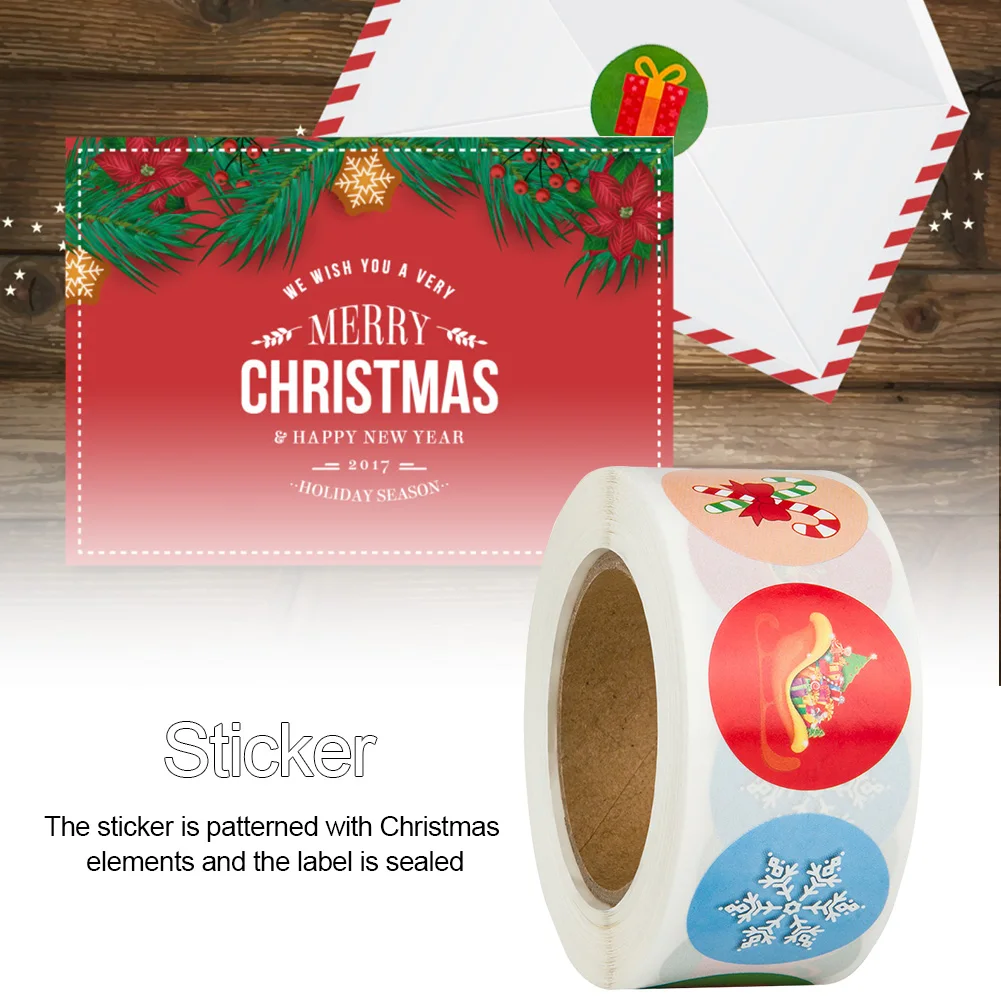 

Christmas Favors Stickers Holiday Decorations Roll Party Supplies