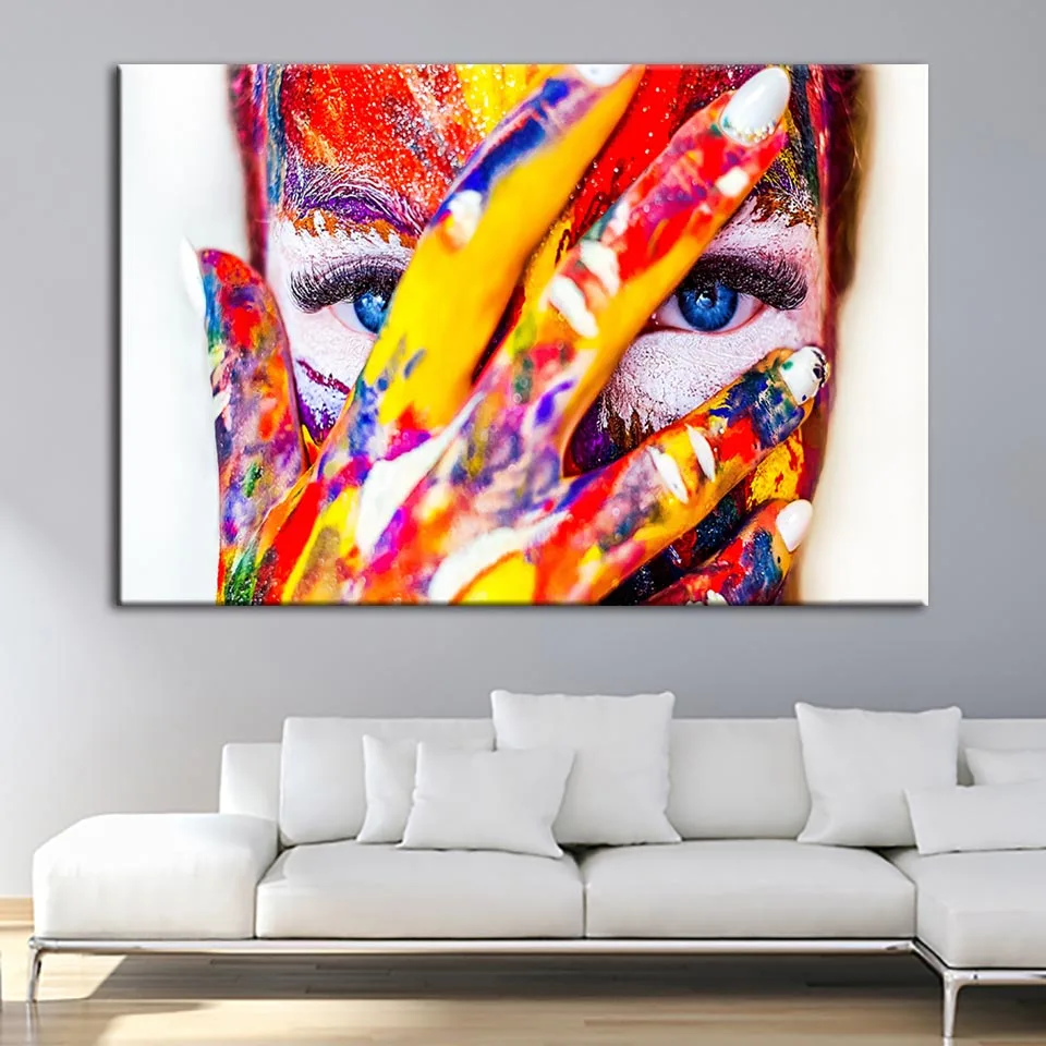 

Wall Artwork Modular Picture Poster Painting Watercolor Girl HD Print Figure Canvas Posters Modern Home Decoration Living Room