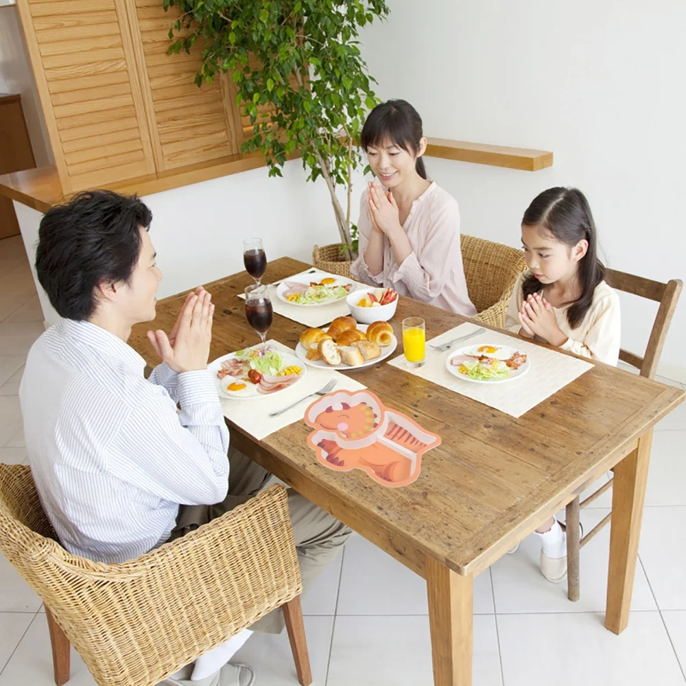 

1pc Divided Plate Dish Separate Plate Dinner Plate Kids Feeding Plate (Orange)