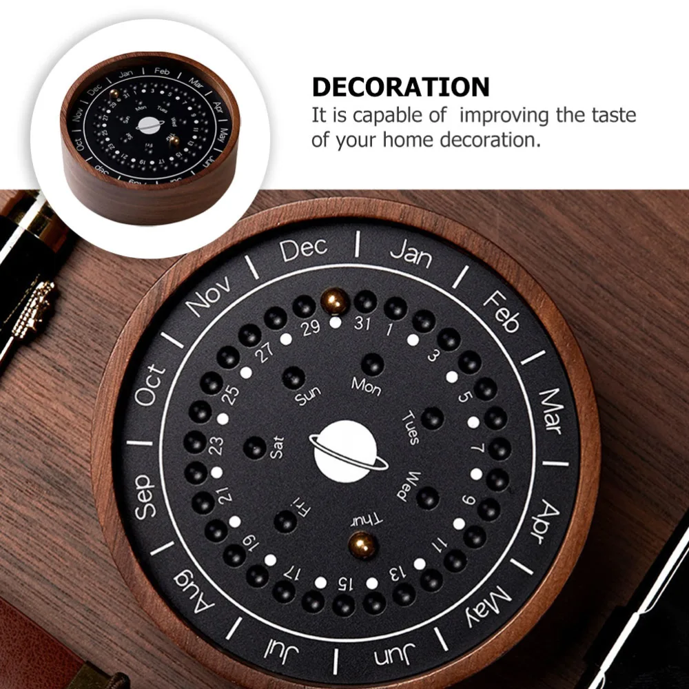 

1pc Home Furnishing Calendar Decor Delicate Calendar with Planet Decor Coffee
