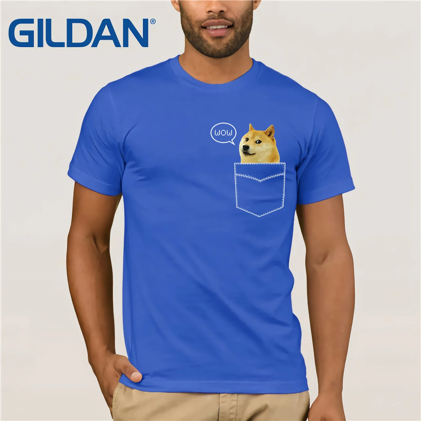 Шиба ину футболка Pocket Doge такая Wow Dank Pixel милая собака футболка Летняя мужская футболка с коротким рукавом