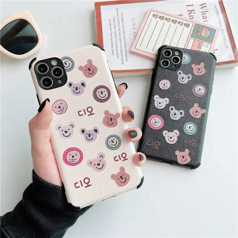 

Silk Matte Cute Cartoon Bear Soft Case For OPPO A9 A5 2020 Realme XT X2 X F11 F9 A91 A52 A92S Reno 2 3 Pro A8 A3S R17 A5S Cover