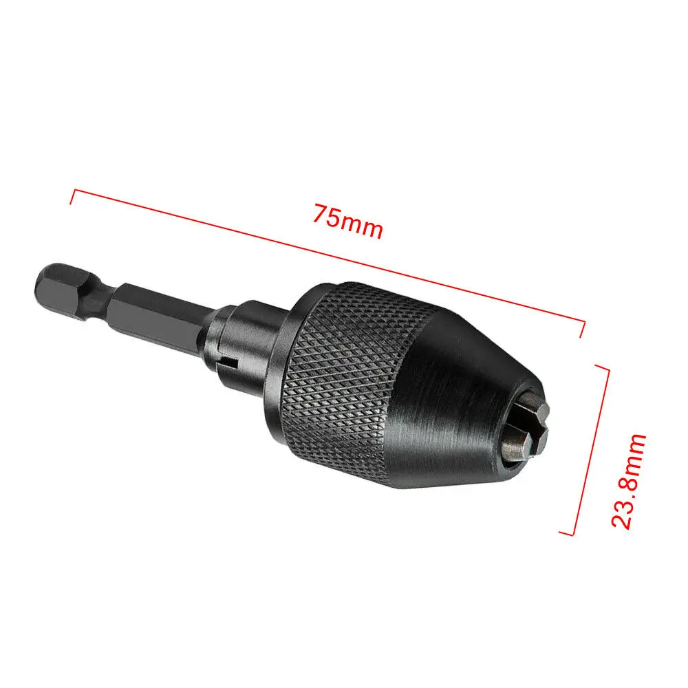 

1/4" Drill Chuck Keyless Conversion Hex Shank Bit Driver Converter Alloy