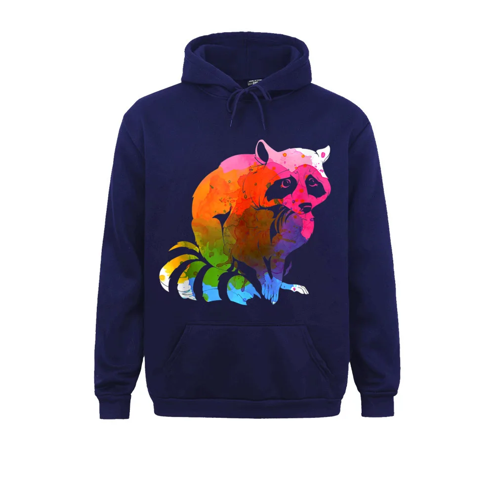 Мужская толстовка с капюшоном и длинным рукавом рисунком енота | одежда