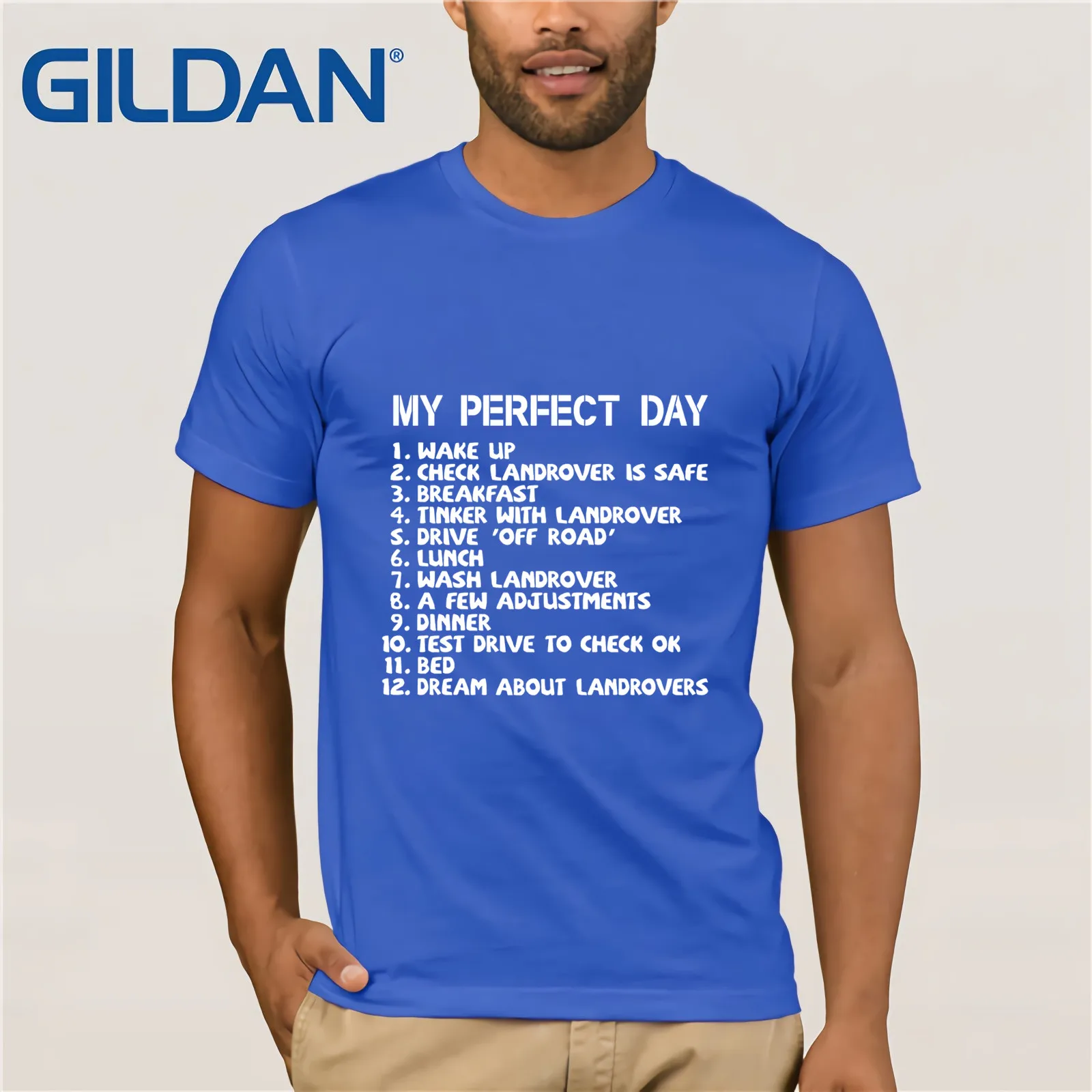 LEQEMAO My Perfect Day Landrover T-Shirt 4x4 Off Road Dad Truck To Do List Mens Gift Top T Shirt Hot Topic Men Short Sleeve | Мужская