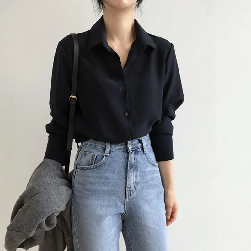 

Новые весенние темперамент свободные и тонкие рубашки, дамские все-матч рубашка