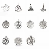 10pcslot antique silver tetragrammaton amulet charm pendants for diy necklace bracelet handmade jewelry making