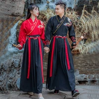 chinese dress hanfu black red hanfu women dresses china style folk dance cosplay costumes kimono traditional clothing for men