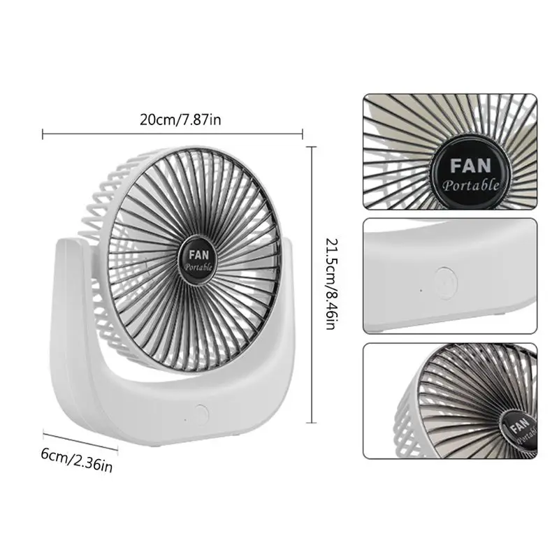 

Mini USB Charging Fan 3 Speed Adjustable Handheld Air Cooler 360 Rotation Fan