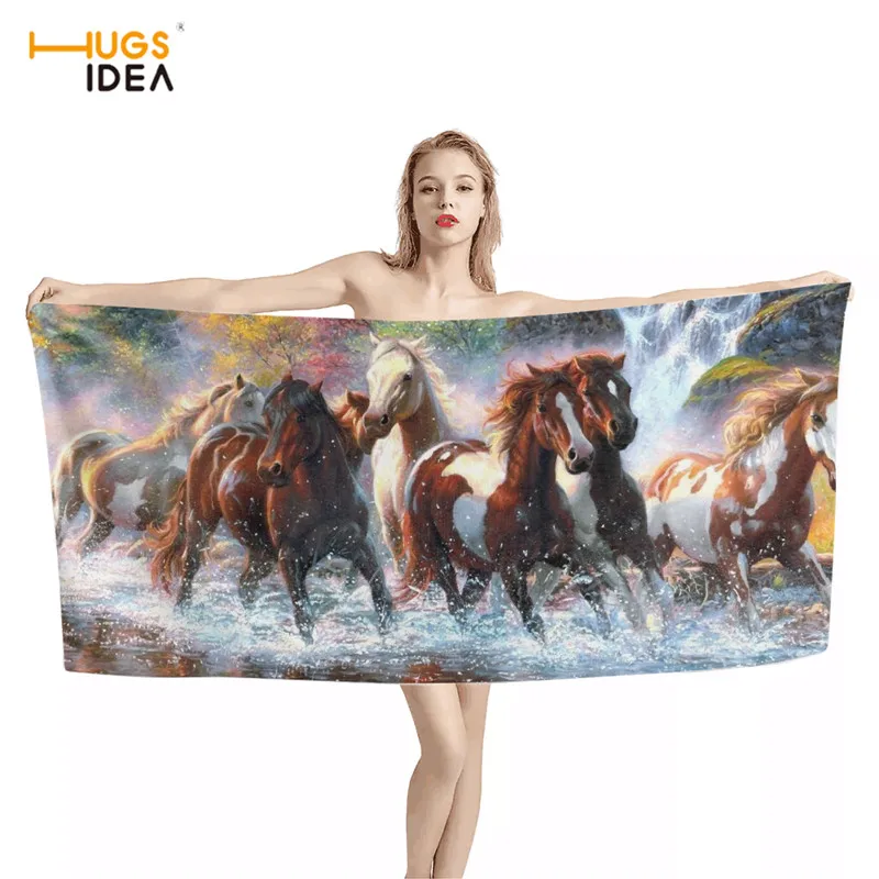

HUGSIDEA лошадь группы узор 3D принт дома Ванная комната мягкое полотенце микрофибра пляжные полотенца для женщин 2 Размеры банное полотенце Toalla