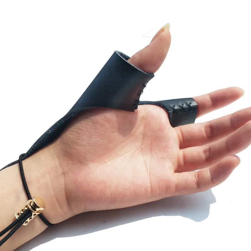 Кожаная перчатка для стрельбы из лука с левым пальцем Защитная охоты