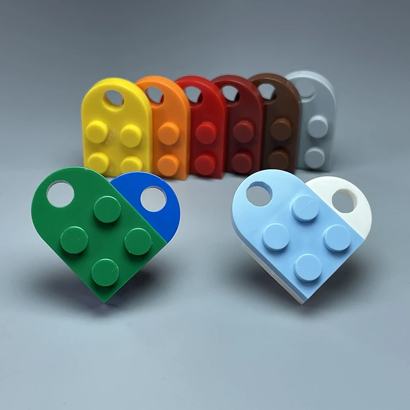 

20 шт./компл. 3176 совместимая доска в горошек 2X2, строительные блоки, кирпичи MOC, запчасти, аксессуары, персик, в форме сердца, набор моделей, детс...