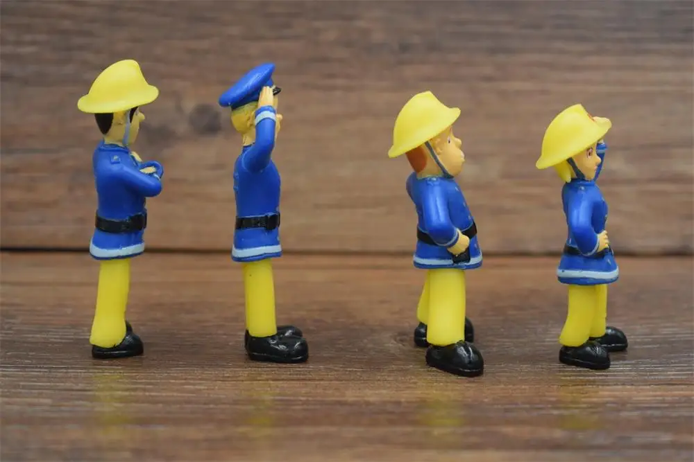 12 шт./компл. аниме Пожарный Сэм фигурка авто ПВХ фигурки пожарный та же 3-6 см