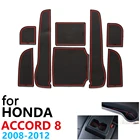 Противоскользящий резиновый коврик для чашек, дверной паз, коврик для Honda Accord 8 Asia  America Chord 2008  2012 2009 2010 2011 8 шт., аксессуары