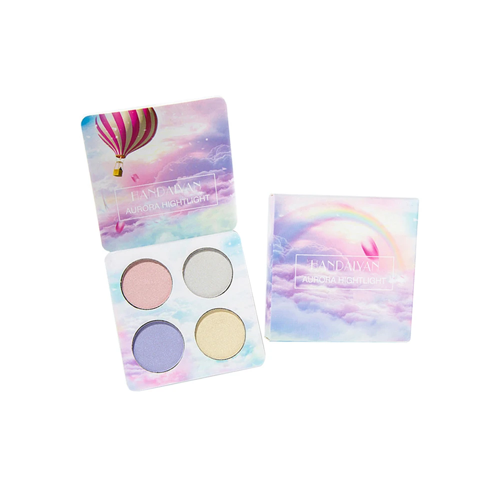 Бренд макияж яркий светильник тени для век Палитра 4 Цвета бальзам цвета нюд