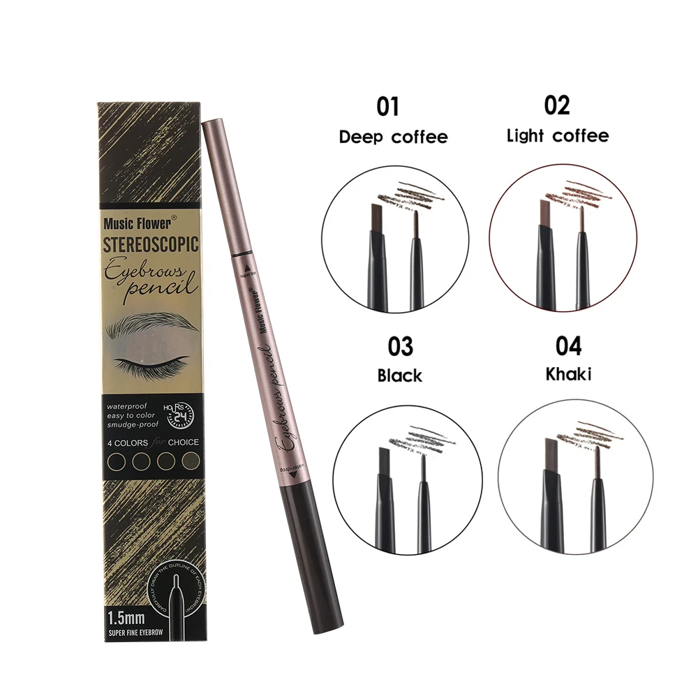 Карандаш для бровей + жидкий тинт водостойкий 24 часа татуаж ручка с двойной