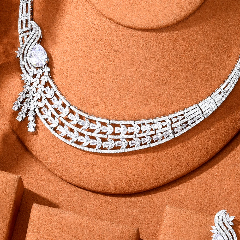 Женский Свадебный Комплект бижутерии Siscathy цепочка серебристого цвета с