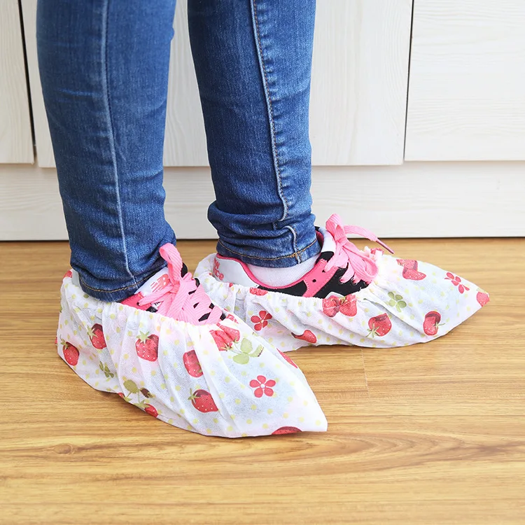 

1Pairs Fashion Women Shoes Cover Non-woven Fabric Convenient Dust-proof Home Cleaning Shoes Covers On Carpet And Floors