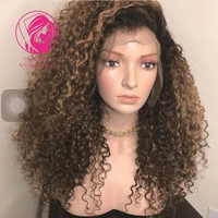 kinky curly laced front wig for black women 13x413x6 honey blonde human hair frontal wigs ombre highlights color remy hair 150