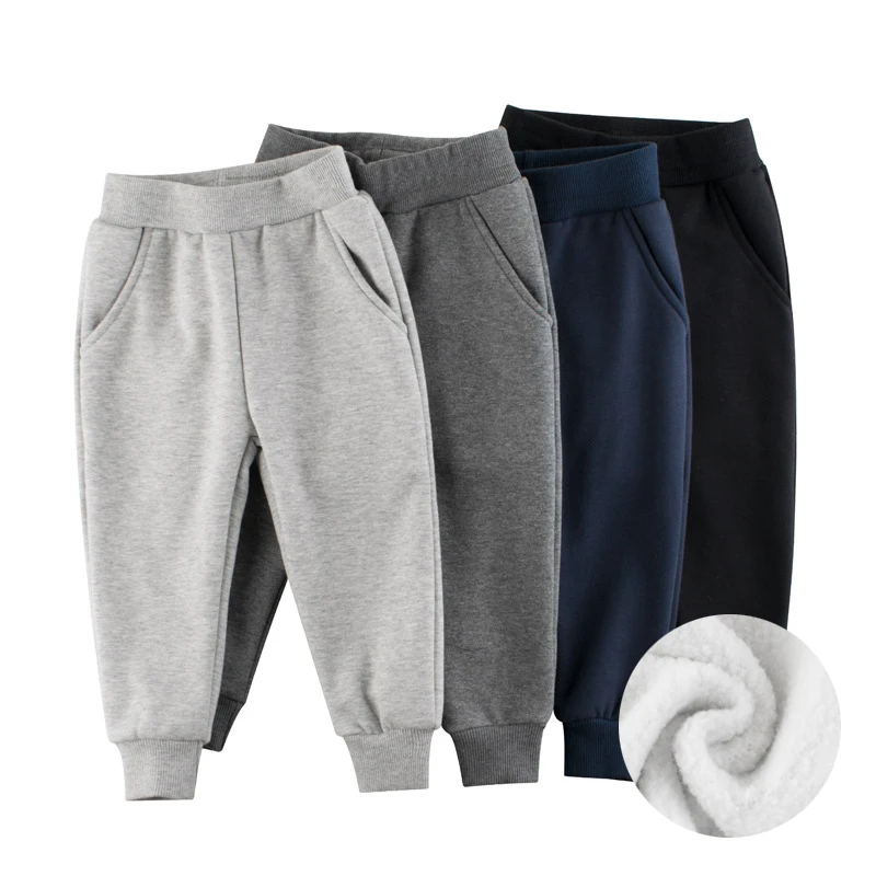 

Flocking Thermal Winter Boys Sweat Pant Girls Casual Fleece Trousers Warm Children Outfit Kids Clothes Cotton