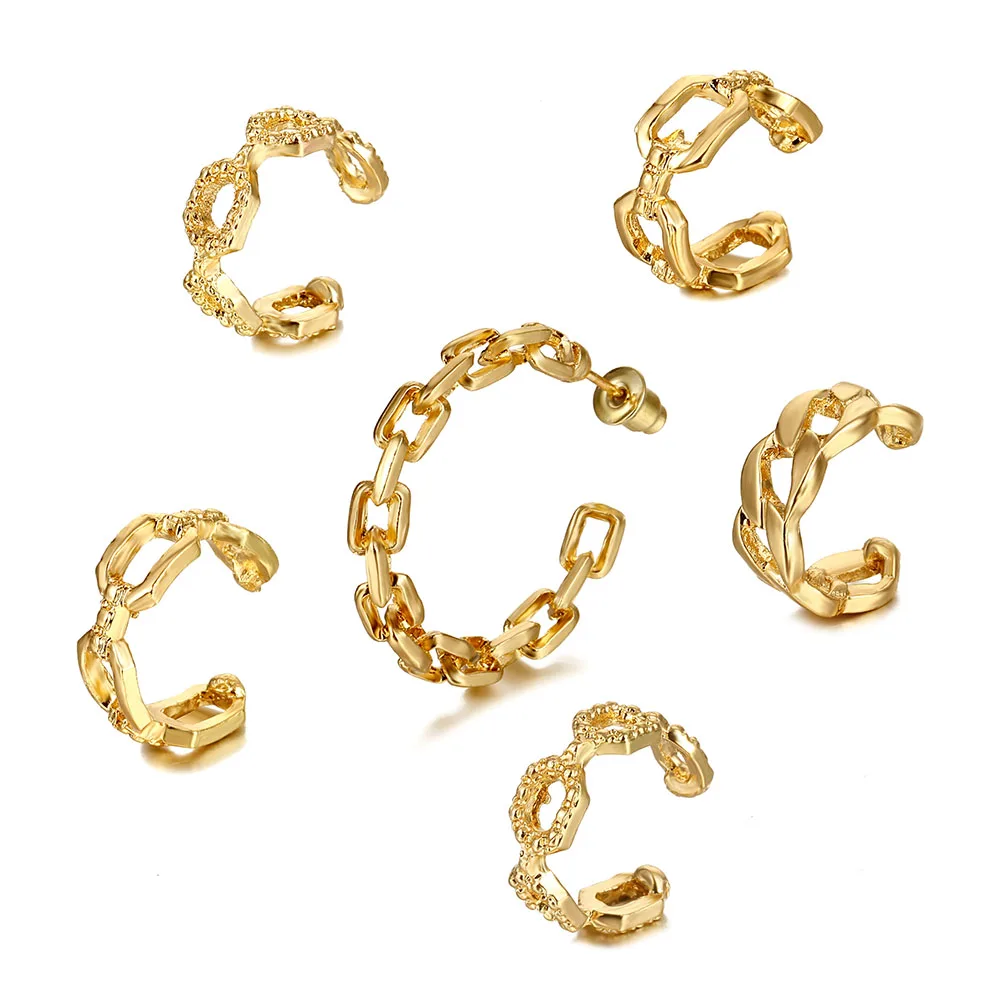 FAMSHIN Boho смешанный металлический Комплект сережек для женщин Винтажный Золотой