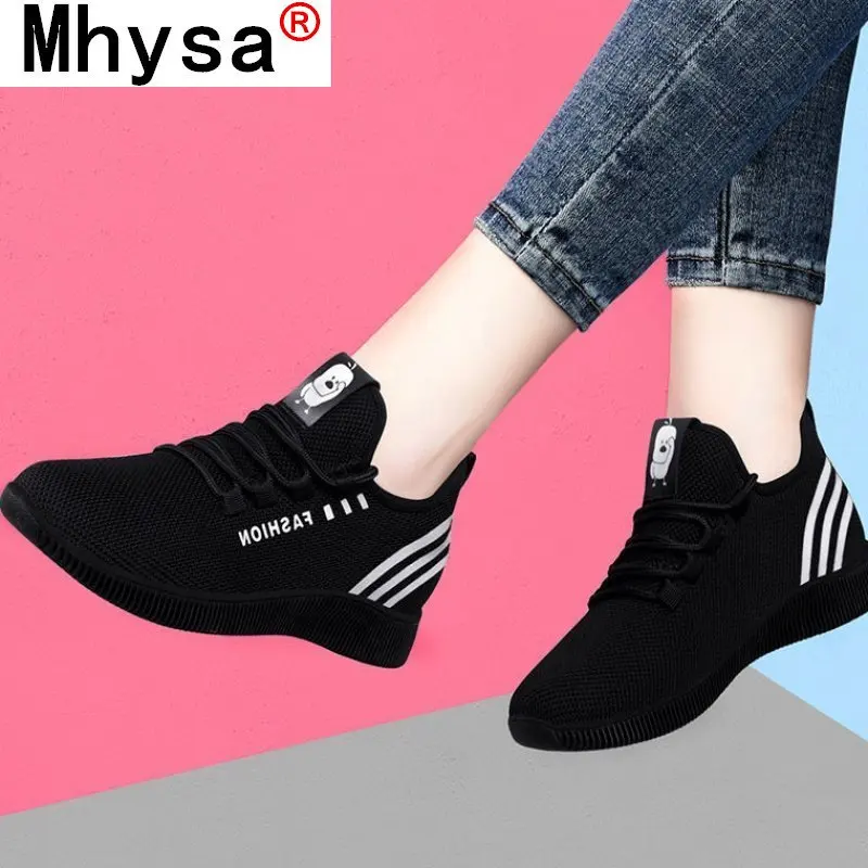 

2021 Spring New Fashion Women Platform Sneakers Women Casual Tenis Shoes Lace-up Breathable Mesh Shoes Woman Zapatillas Mujer