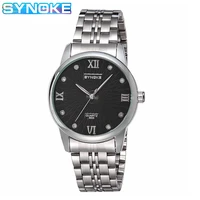 synoke mens watches quartz watches elegant watch man alloy case strap gold plating process simple watch reloj hombre lige lujo
