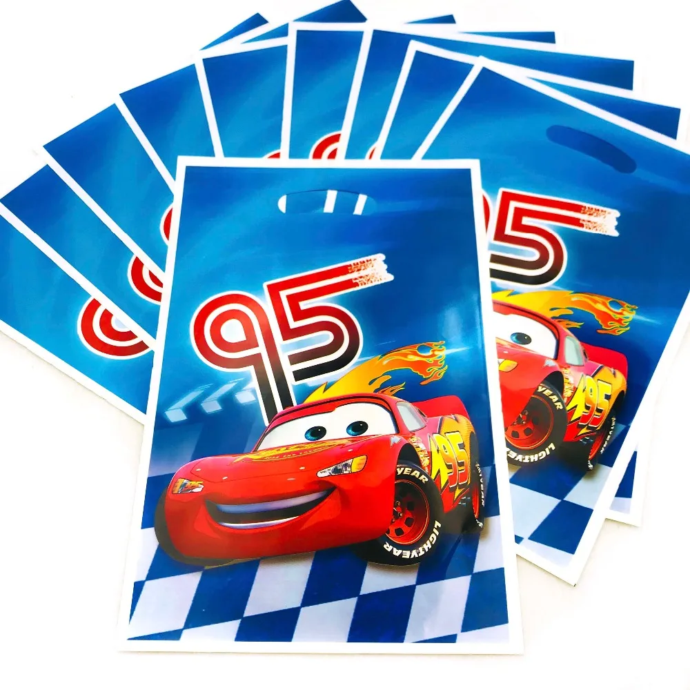 10 шт./компл. Lightning Mcqueen мальчиков вечерние принадлежности Подарочный пакет конфеты/заберите мешок с персонажем из мультфильмов высокого качества Вечерние праздники и события украшения ко дню рождения