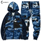 Мужской спортивный костюм, камуфляжная кофта + штаны для отслеживания, спортивная одежда для спортзала, комплект из худи и штанов, Осень-зима 2021