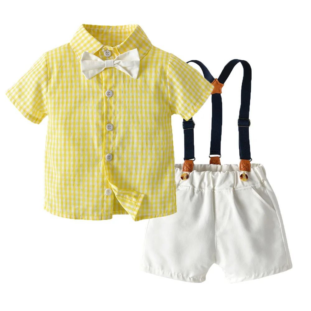 

3m 6m 9m 12m 18m 24m newborn clothes 100 cotton shirts rompers+shorts+bow tie+caps 4pcs/set boys clothes infant baby outfits