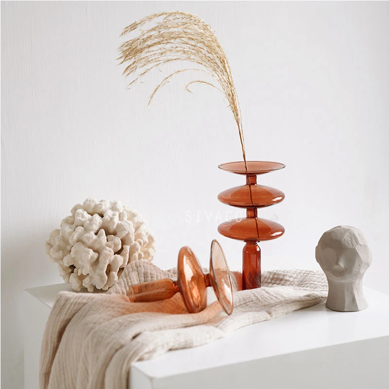 

Nordic Vase for Home Table Centerpieces Nordic Dry Flower Vase Modern Ornaments Hydroponics Plants Vases Home Decor Candlestick