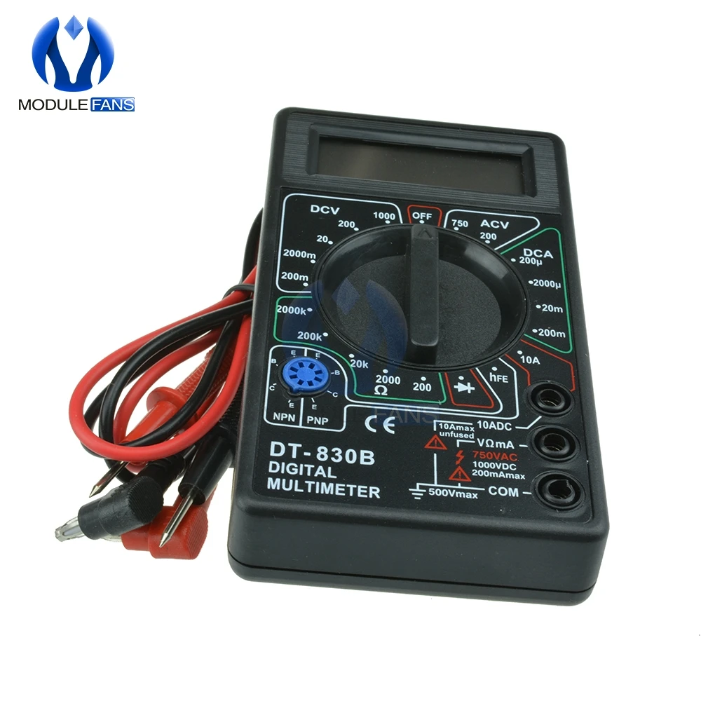 Цифровой мультиметр AC/DC 750 В черный ЖК-дисплей Вольтметр Амперметр Омметр тестер