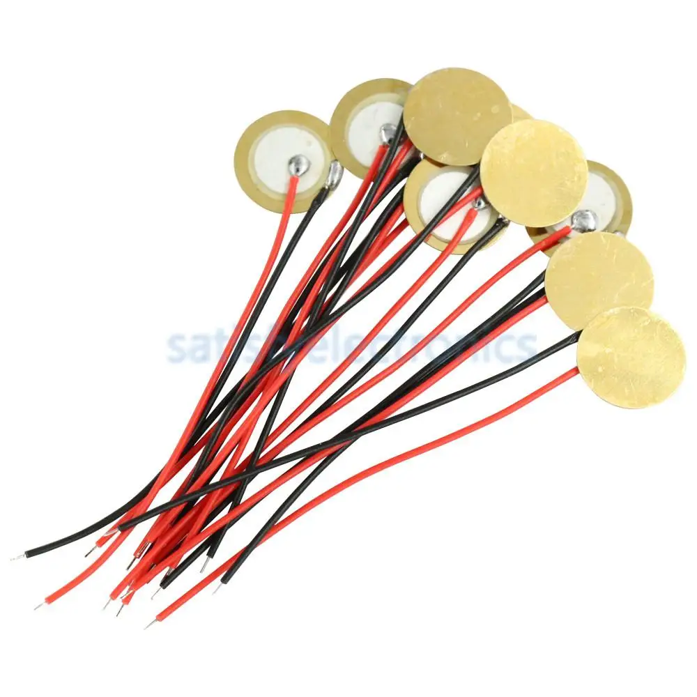 

20PCS NEW 12mm Piezo Elements Sounder Sensor Trigger Drum Disc+wire copper