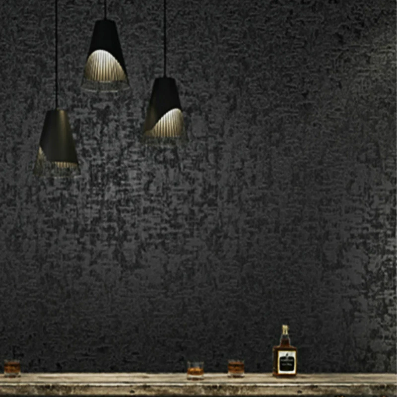 

Industrial Style Black PVC Waterproof Engineering Wallpaper Living Room Bedroom Modern Simple Solid Color Wallpaper Living Room