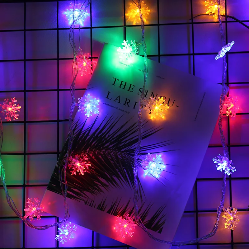 Snowflake Multicolor Светодиодный светильник со звездами, мерцающий Рождественский светильник, s гирлянда, лампа, праздничный светильник, ing hanukkah, вечерние, свадебные украшения, для спальни, год - Испускаемый цвет: Snowflake Multicolor
