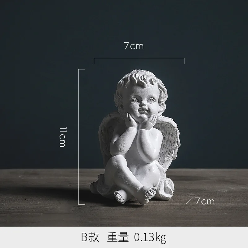 

Creative Angel Retro Figurine Living Room Bedroom Study TV Cabinet Resin Desk Accessories Decoration Salon Home Decor JQ