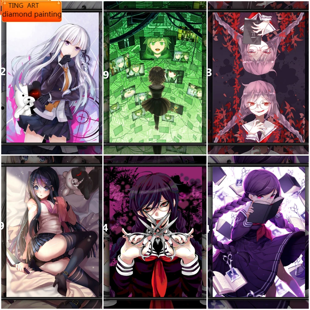 

Набор для вышивки крестиком Danganronpa Fukawa Touko, Аниме Картина из искусственных бриллиантов, домашний декор