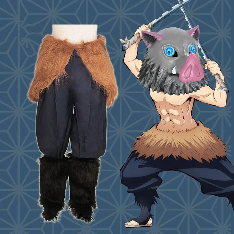 Anime Comic Demon Slayer Kimetsu No Yaiba Cosplay Costumes Hashibira Inosuke Cosplay Costume Clothes Suits Trousers Men Uniforms