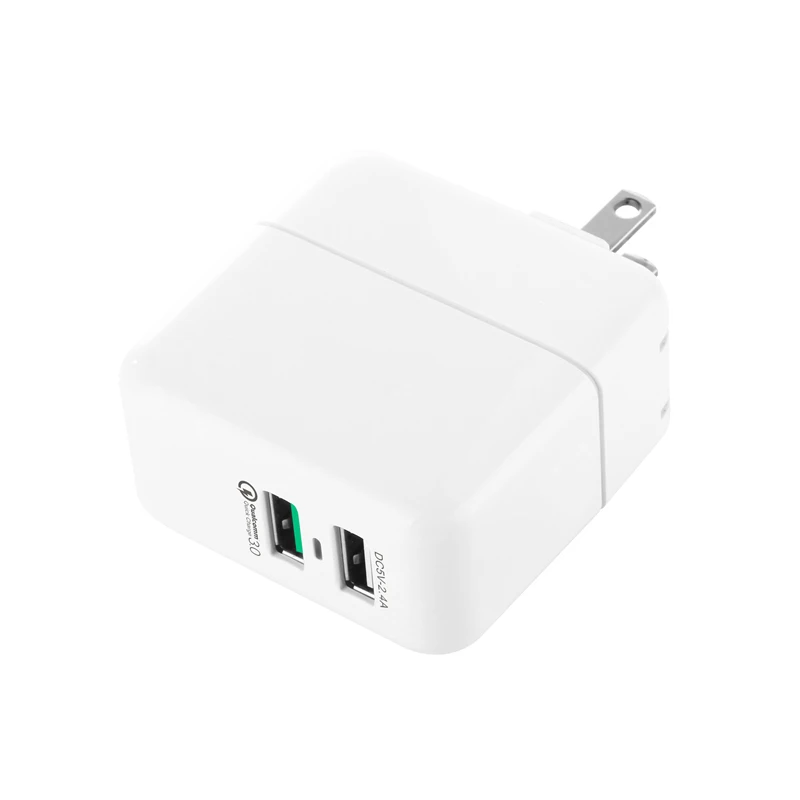 

US plug 30W 2 in 1 Dual USB Fast Charger Quick Charge 3.0. Suitable for Phones and Tablet