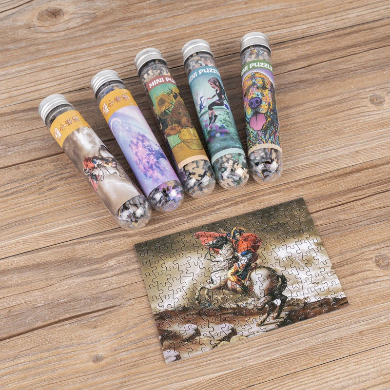 Взрослые взрослые дети 150 ломтик мини пробирка Карманный Маленький пазл мировые