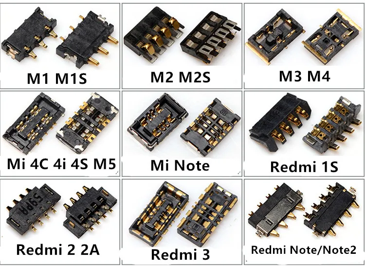 Разъем FPC держатель батареи клип контакт на плате для Xiaomi 1S 2 2S 3 4 4C 4i 4S 5 Note Redmi 2A Pro