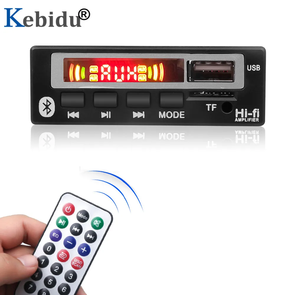 KEBIDU Bluetooth 5 0 MP3 WMA WAV декодер плата в 12 В беспроводной аудио модуль цветной экран USB TF