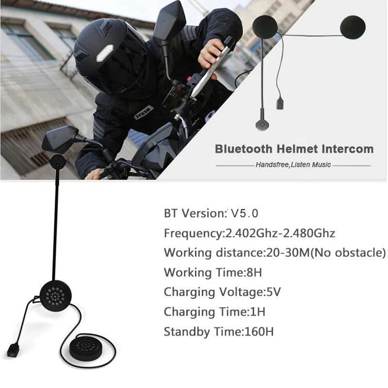 Гарнитура для мотоциклетного шлема VR robot Bluetooth 5 0 гарнитура режима свободные руки