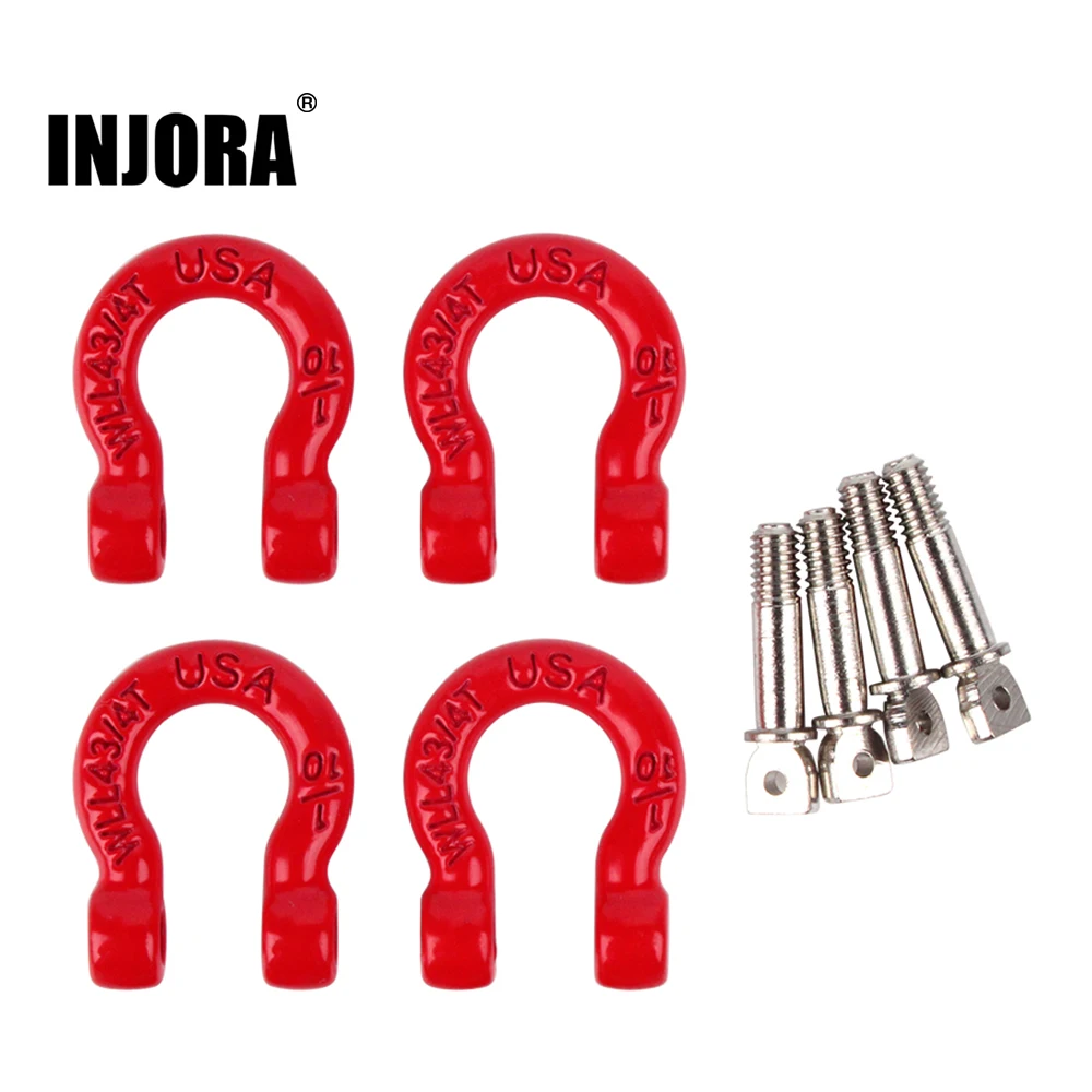 INJORA – pare-chocs en métal avec anneau en D  crochet de remorquage rouge  pour voiture sur