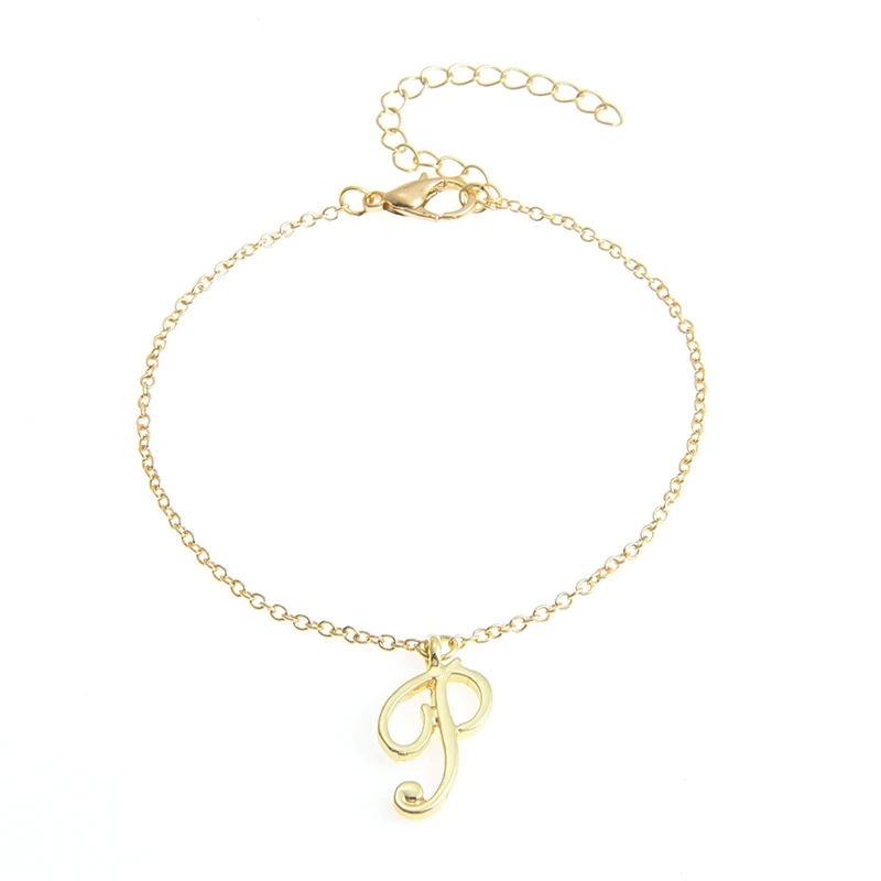 

Монограмма Cursive Initial O Name браслет вихревой Английский алфавит буква инициалы текстовый персонаж цепь браслеты подарок для друзей