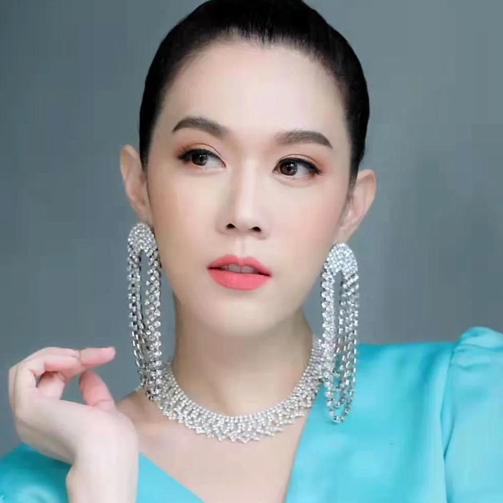 Женские серьги-подвески со стразами украшения в стиле бохо аксессуары Новое